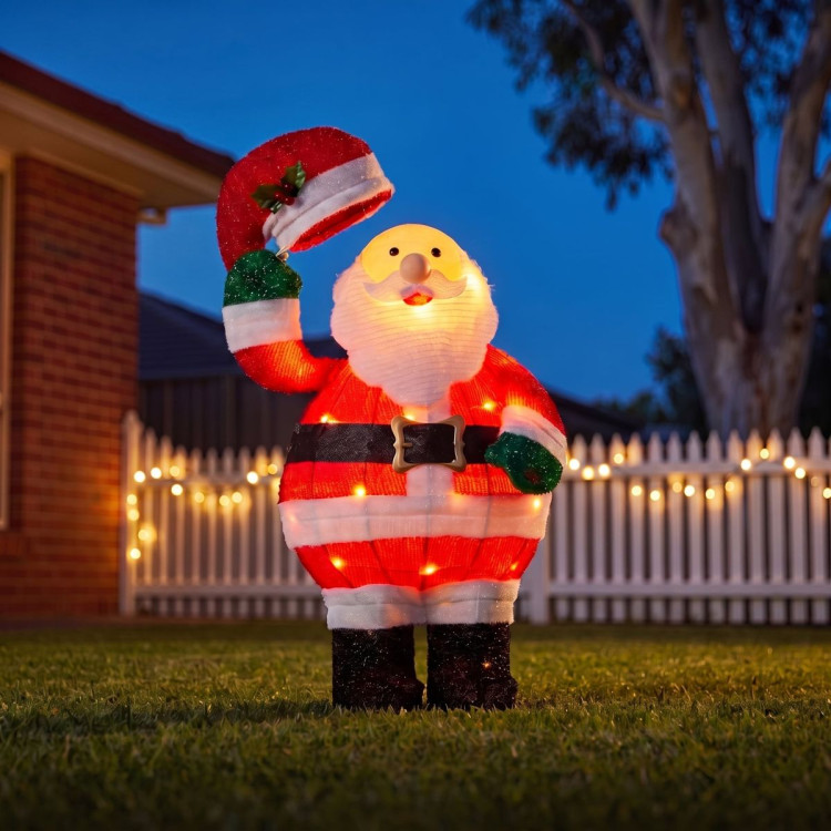 Christabelle 56cm Santa Christmas Light Up Display Animated LED Outdoor Indoor Xmas Yard Lawn Statue Home Decor image 3