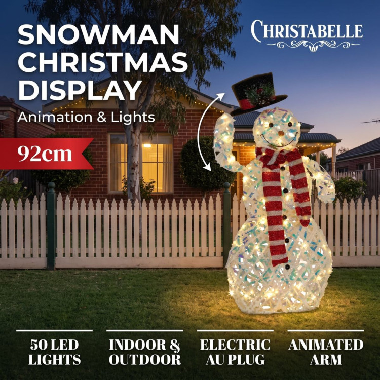 Christabelle 92cm Snowman Christmas Light Up Display Animated LED Outdoor Indoor Xmas Yard Lawn Statue Home Decor image 3
