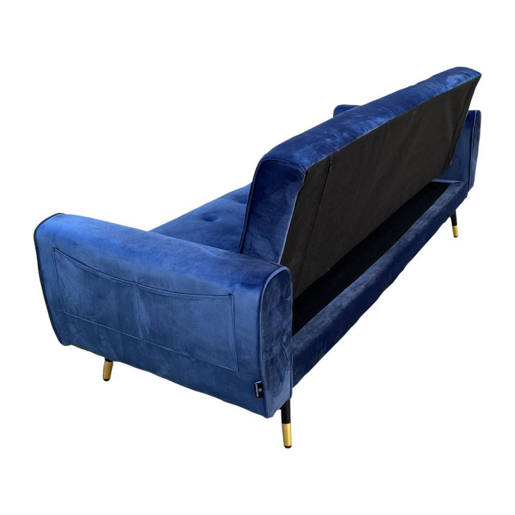 Ava Tufted Velvet Sofa Bed by Sarantino - Blue image 5
