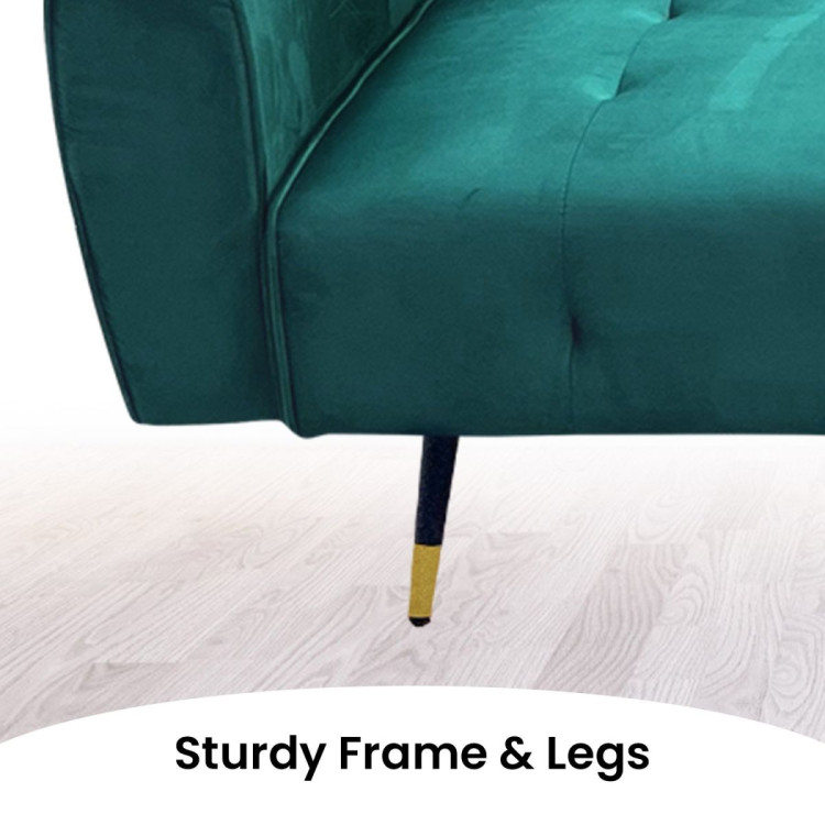 Ava Tufted Velvet Sofa Bed by Sarantino - Green image 11