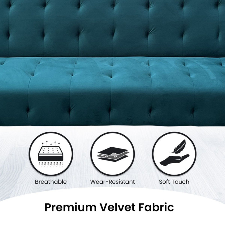Ava Tufted Velvet Sofa Bed by Sarantino - Green image 12