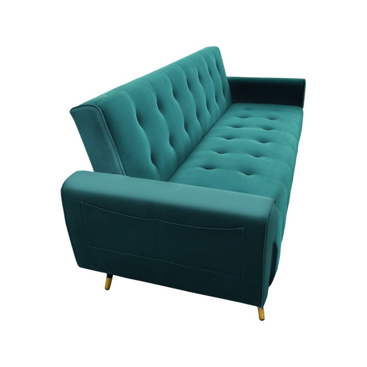 Ava Tufted Velvet Sofa Bed by Sarantino - Green image 3