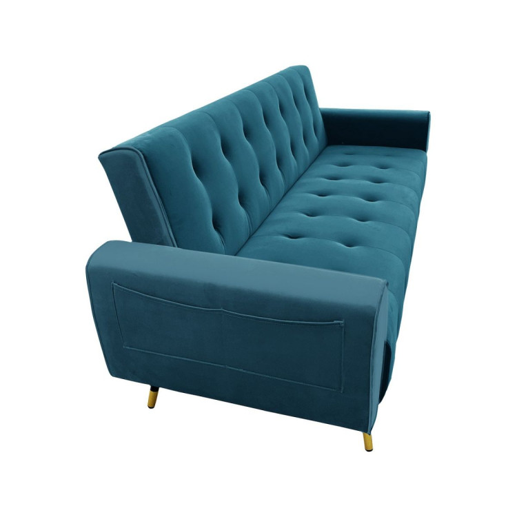 Ava Tufted Velvet Sofa Bed by Sarantino - Green image 3