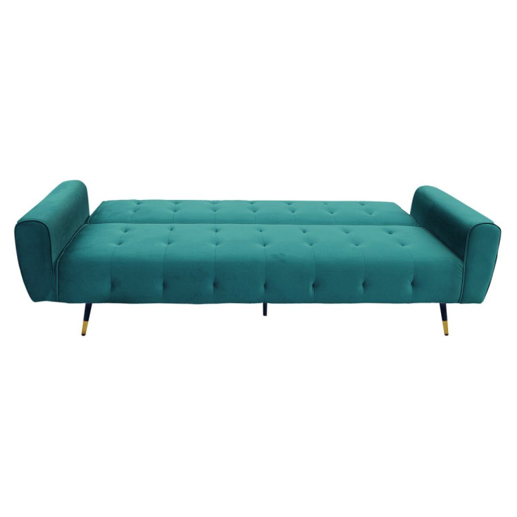 Ava Tufted Velvet Sofa Bed by Sarantino - Green image 4