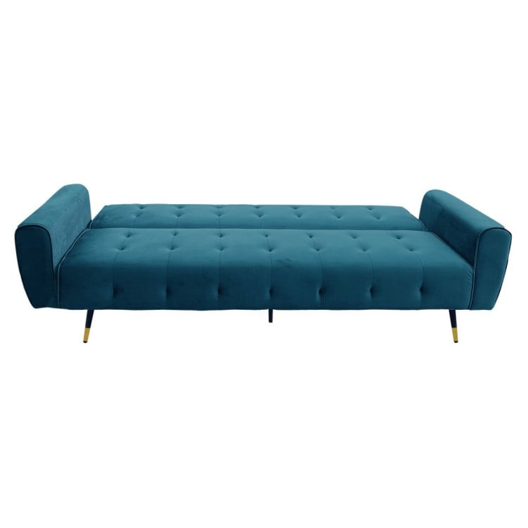 Ava Tufted Velvet Sofa Bed by Sarantino - Green image 4