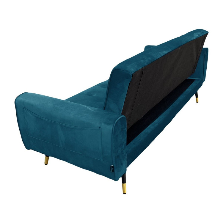 Ava Tufted Velvet Sofa Bed by Sarantino - Green image 5