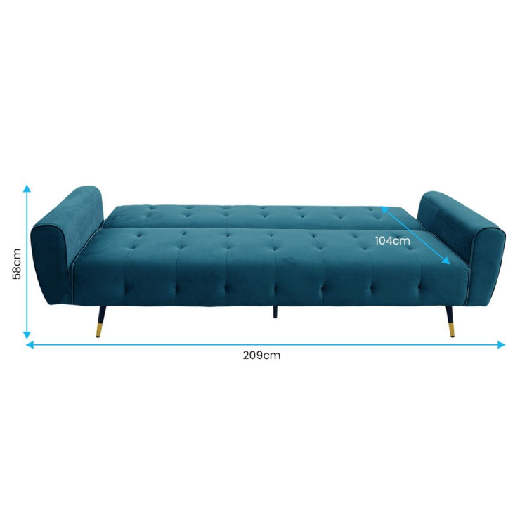 Ava Tufted Velvet Sofa Bed by Sarantino - Green image 7