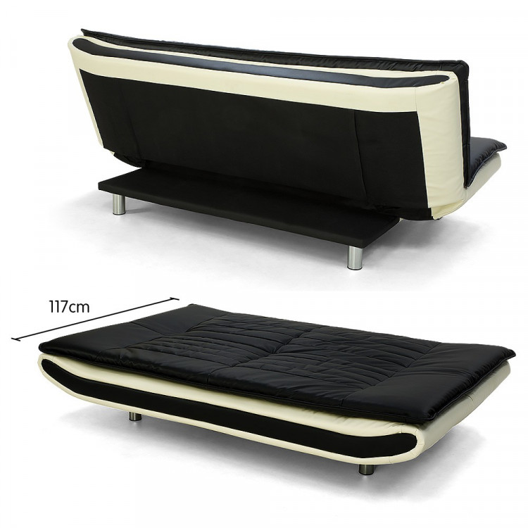 PU Faux Leather Upholstered 3 Seater Sofa - Dual Colour image 3