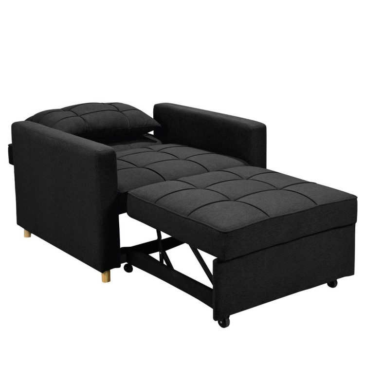 Suri 3-in-1 Convertible Lounge Chair Bed by Sarantino - Black image 4