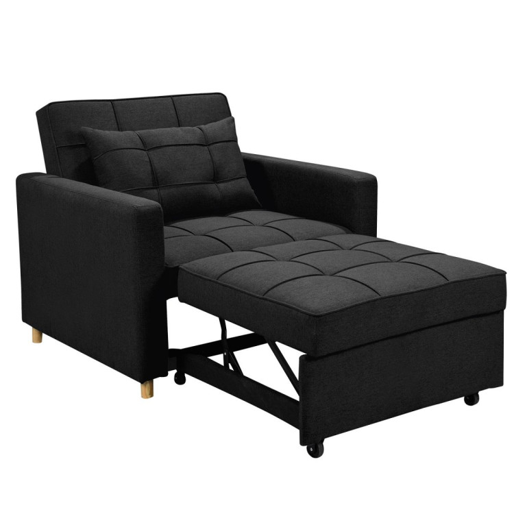 Suri 3-in-1 Convertible Lounge Chair Bed by Sarantino - Black image 7