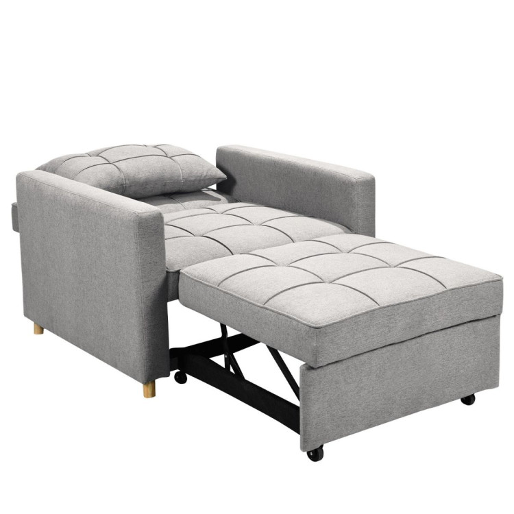 Suri 3-in-1 Convertible Sofa Chair Bed Lounger by Sarantino Light Grey image 3