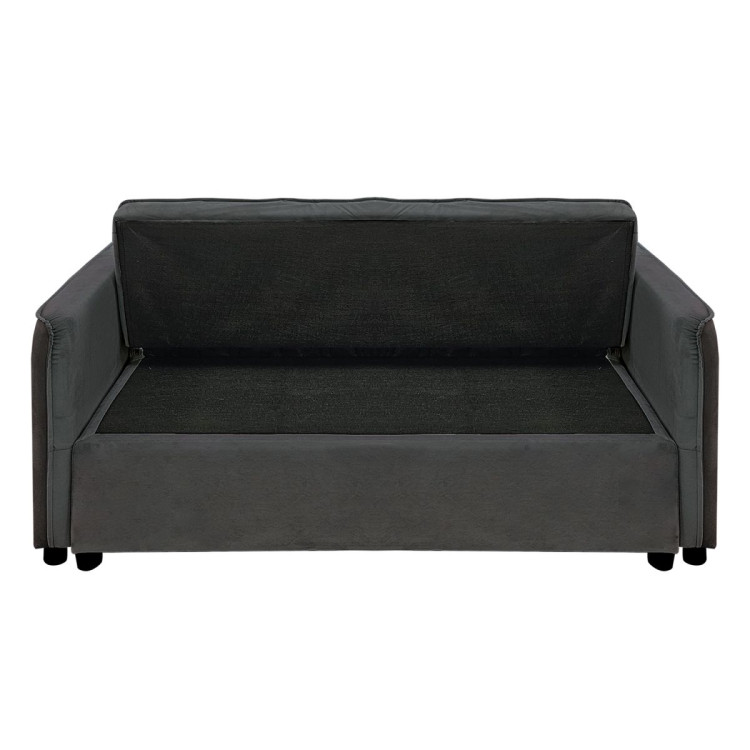 Sarantino Quincy Tufted 2-Seater Velvet Sofa Bed - Dark Grey image 8