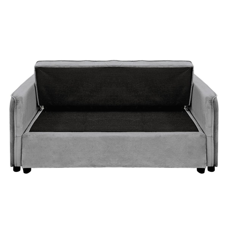 Sarantino Quincy Tufted 2-Seater Velvet Sofa Bed - Dark Grey image 7