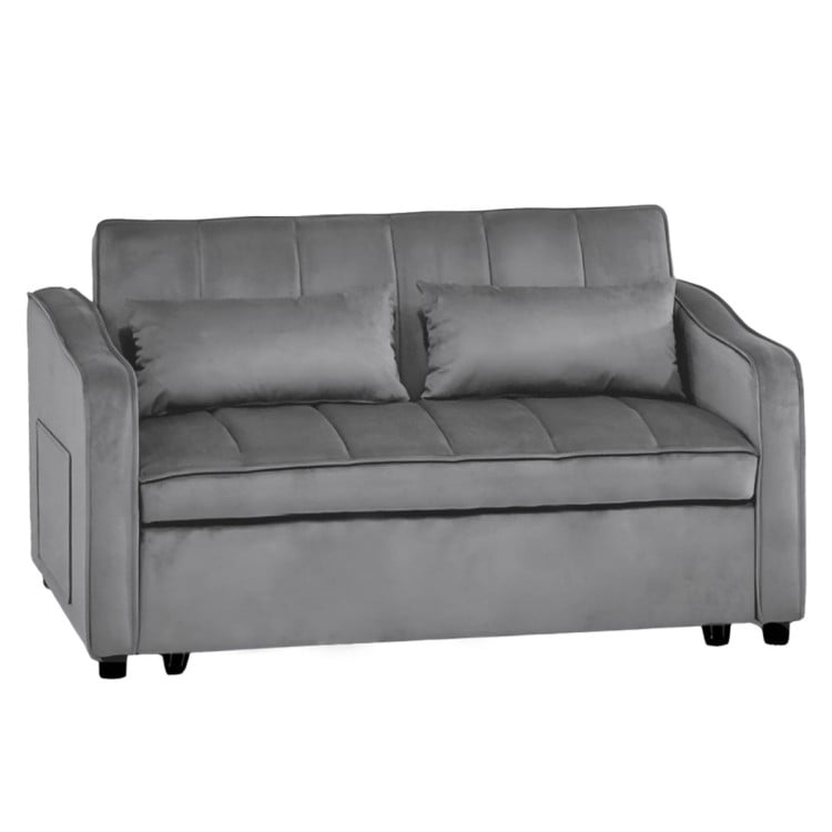 Sarantino Fenton Velvet 2-Seater Sofa Bed - Dark Grey image 3