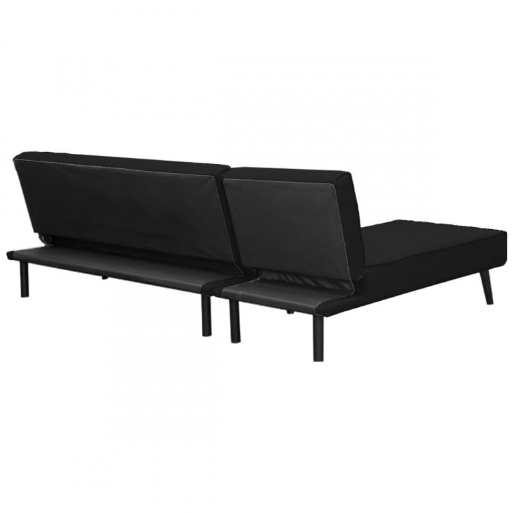 Sarantino 3-Seater Corner Sofa Bed Lounge Chaise Couch - Black image 12