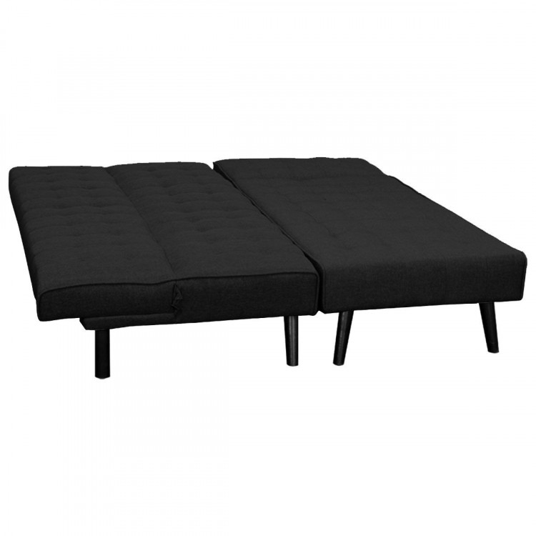 Sarantino 3-Seater Corner Sofa Bed Lounge Chaise Couch - Black image 5