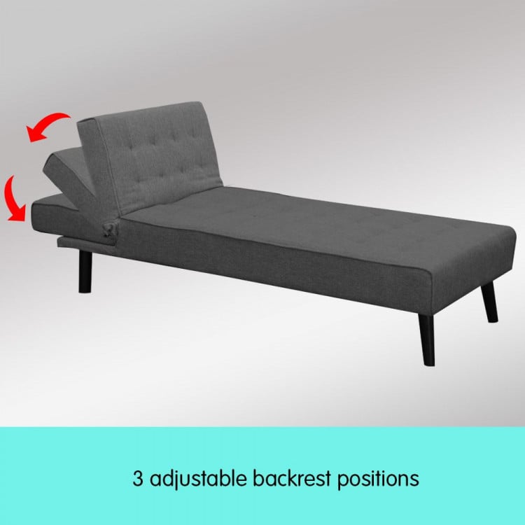 3-Seater Corner Sofa Bed with Lounge Chaise Couch Furniture Dark Grey image 10