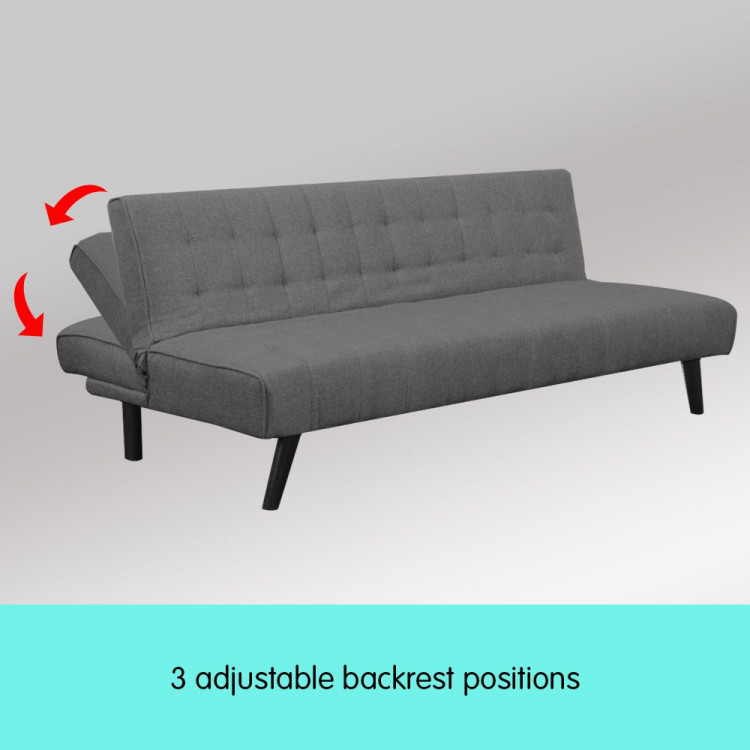 3-Seater Corner Sofa Bed with Lounge Chaise Couch Furniture Dark Grey image 8