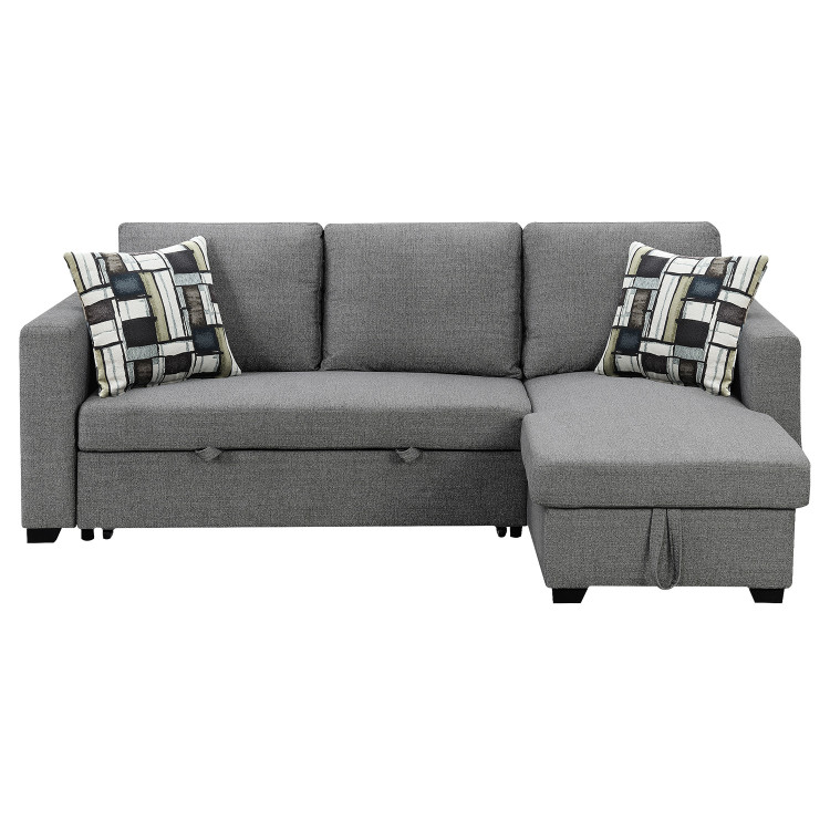 Fontana Pullout Sofa Bed with Storage Chaise Lounge  Sarantino - Grey image 6