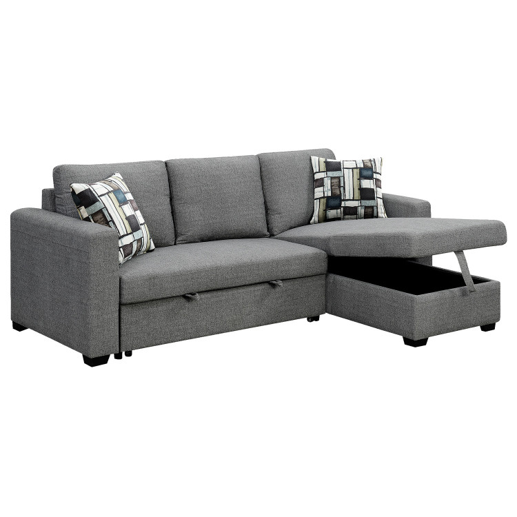 Fontana Pullout Sofa Bed with Storage Chaise Lounge  Sarantino - Grey image 8