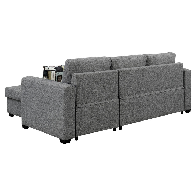 Fontana Pullout Sofa Bed with Storage Chaise Lounge  Sarantino - Grey image 9