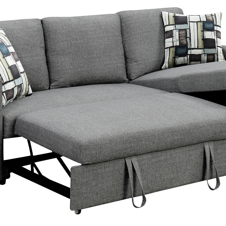 Fontana Pullout Sofa Bed with Storage Chaise Lounge  Sarantino - Grey image 11