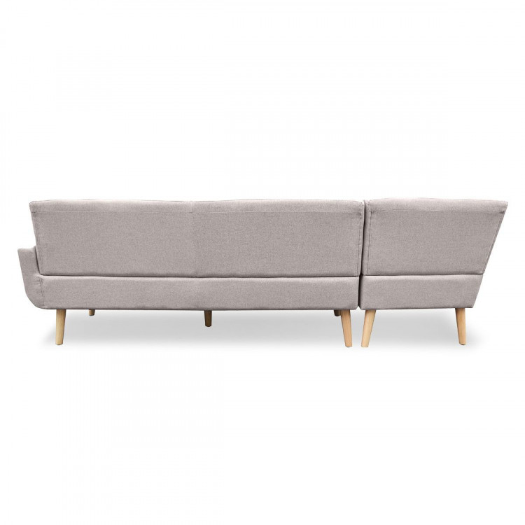 Sarantino Faux Linen Corner Sofa Lounge L-shaped Chaise Light Grey image 9