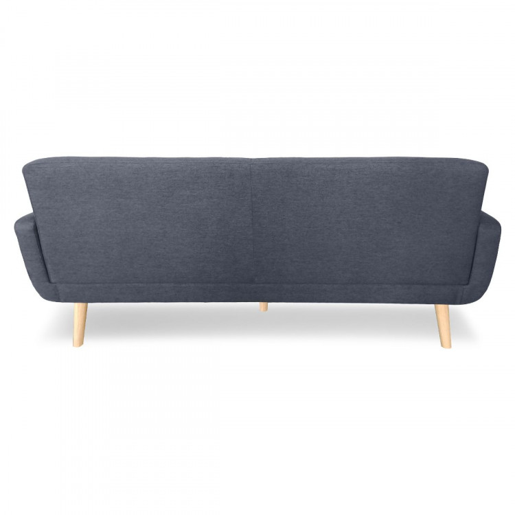Sarantino 6 Seater Linen Fabric Sofa Couch Futon Lounge Set Dark Grey image 8