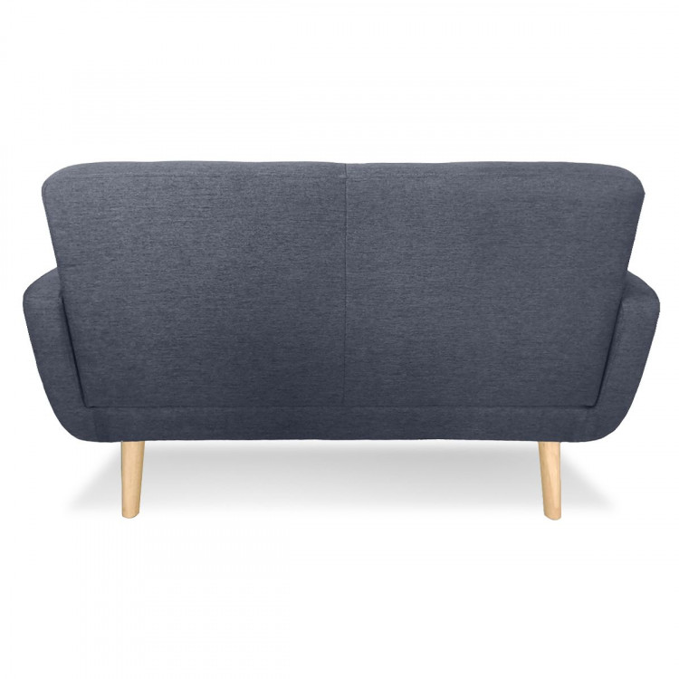 Sarantino 6 Seater Linen Fabric Sofa Couch Futon Lounge Set Dark Grey image 11