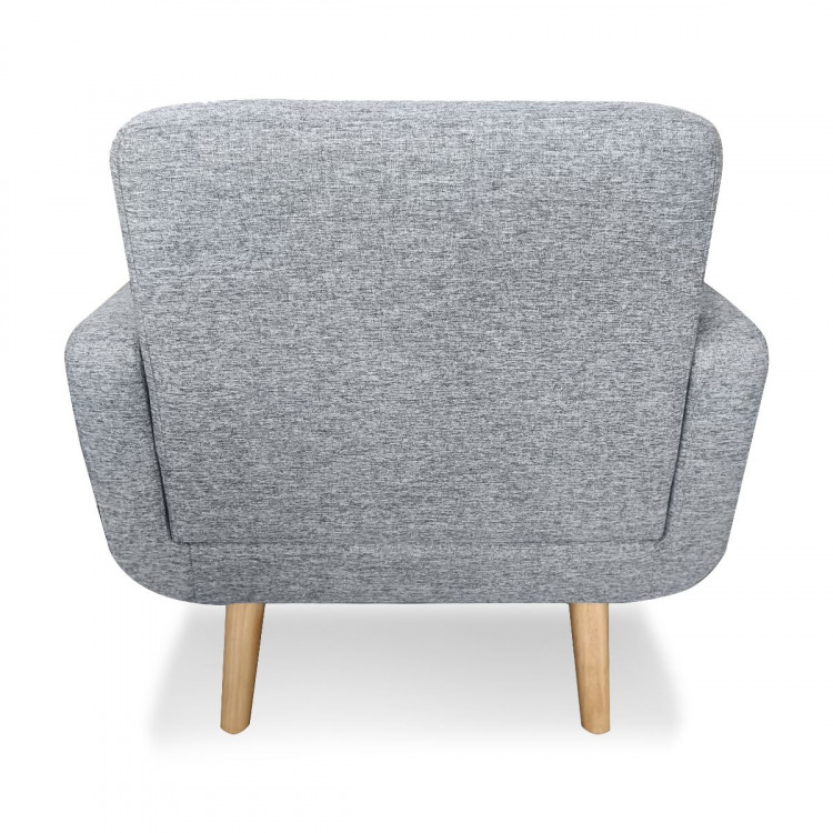 Sarantino 6 Seater Linen Fabric Sofa Couch Futon Lounge Set Light Grey image 10