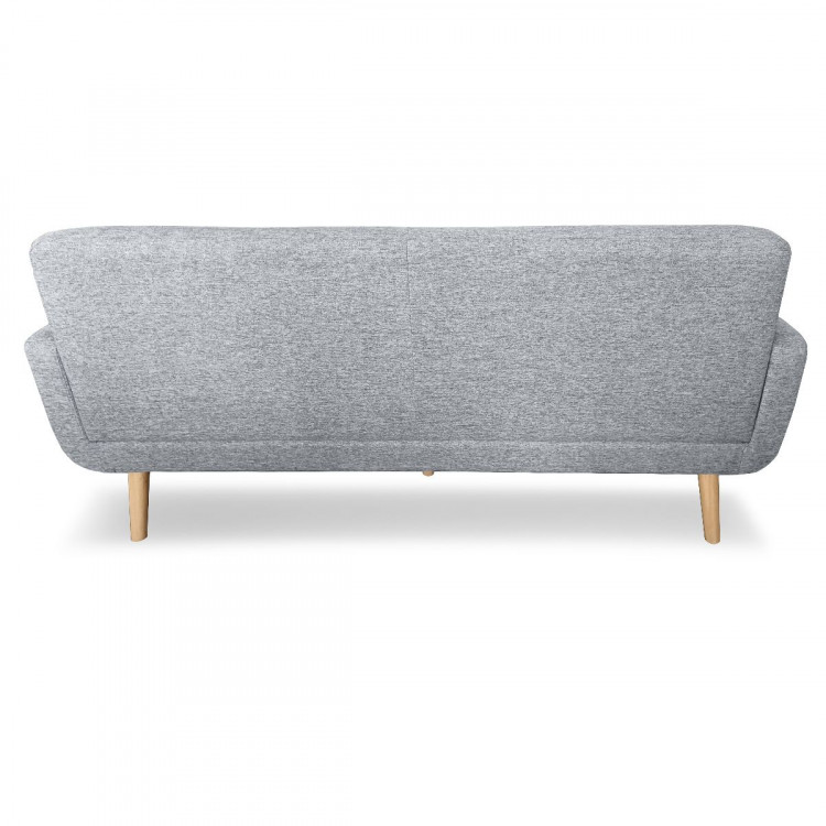 Sarantino 6 Seater Linen Fabric Sofa Couch Futon Lounge Set Light Grey image 8