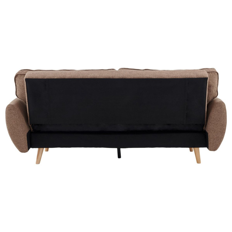 Sarantino 3 Seater Modular Linen Fabric Sofa Bed Couch Futon - Brown image 7