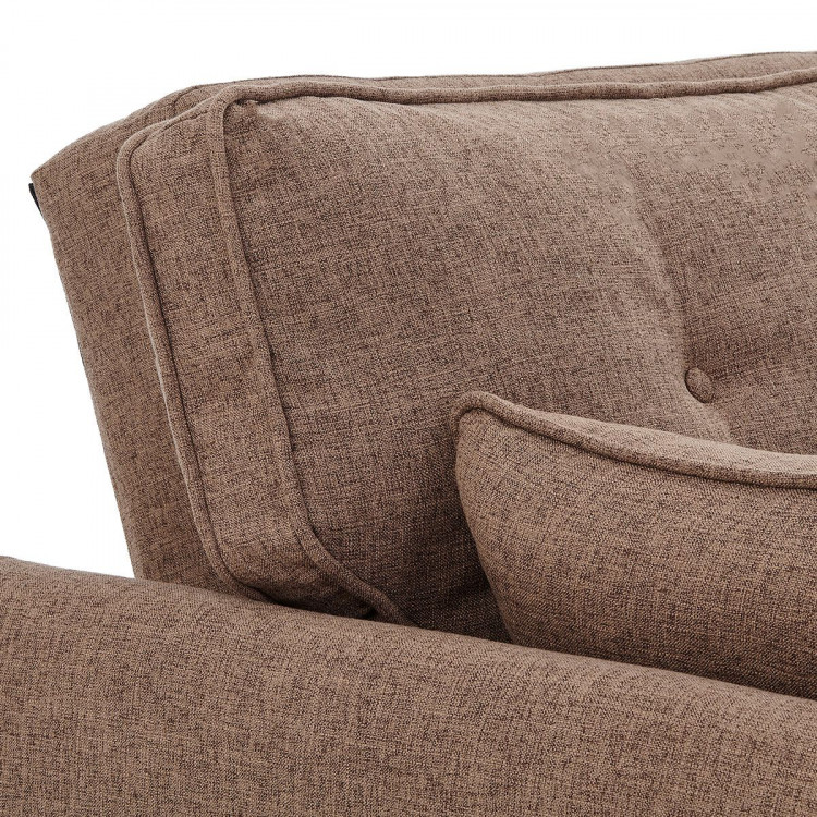 Sarantino 3 Seater Modular Linen Fabric Sofa Bed Couch Futon - Brown image 12