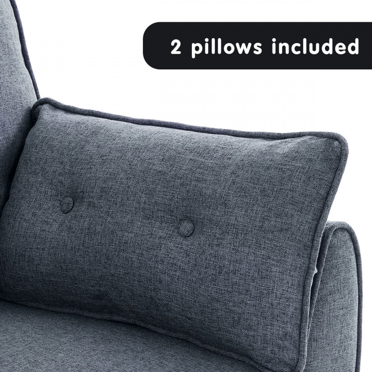 Sarantino 3 Seater Modular Linen Fabric Sofa Bed Couch - Dark Grey image 11
