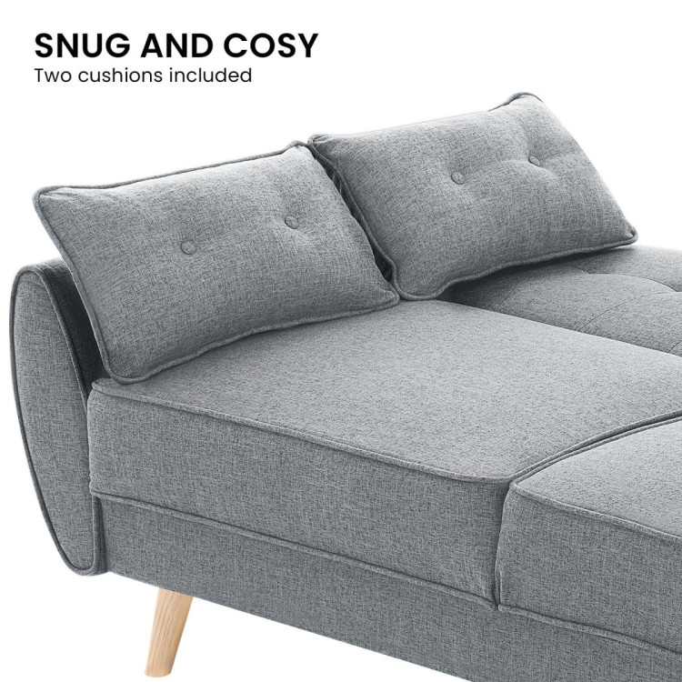 Sarantino 3 Seater Modular Linen Fabric Sofa Bed Couch - Dark Grey image 11