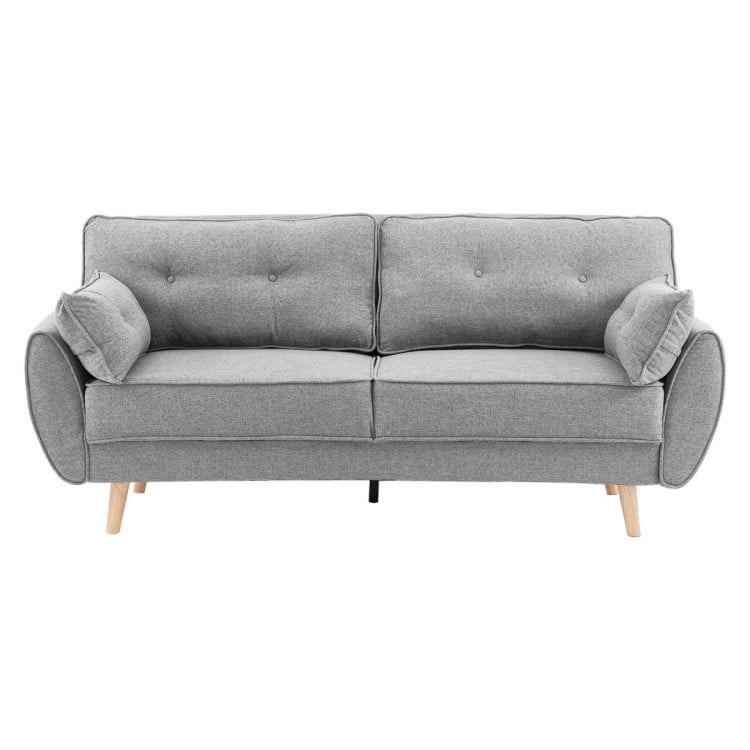 Sarantino 3 Seater Modular Linen Fabric Sofa Bed Couch - Dark Grey image 4