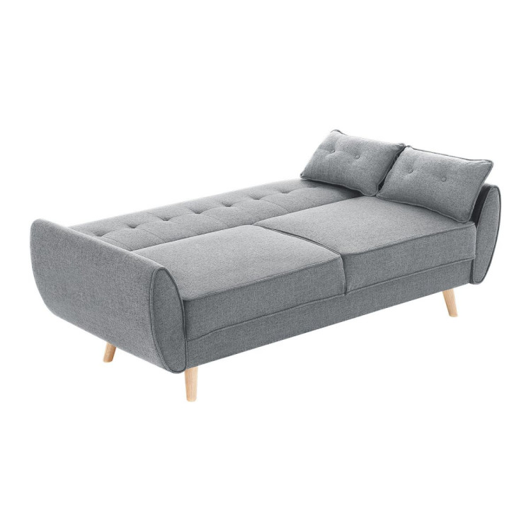 Sarantino 3 Seater Modular Linen Fabric Sofa Bed Couch - Dark Grey image 5