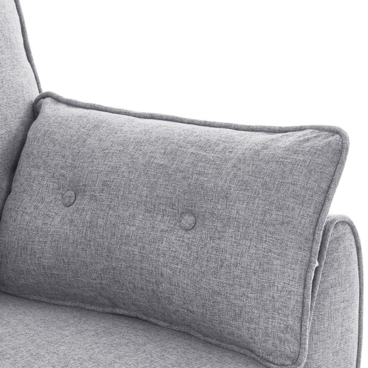 Sarantino 3 Seater Modular Linen Fabric Sofa Bed Couch - Light Grey image 6