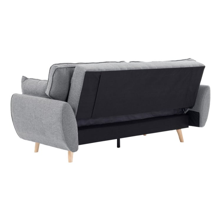 Sarantino 3 Seater Modular Linen Fabric Sofa Bed Couch - Dark Grey image 8