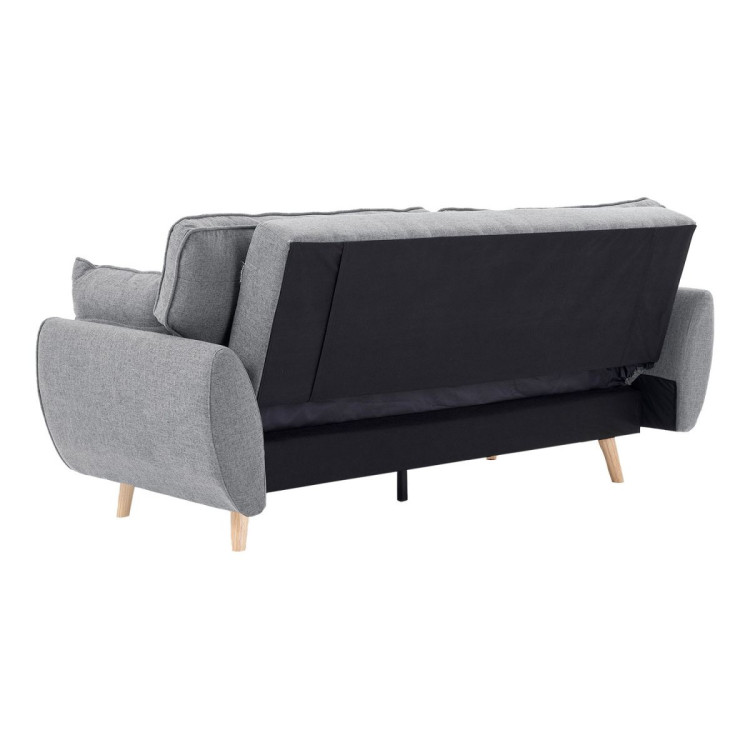 Sarantino 3 Seater Modular Linen Fabric Sofa Bed Couch - Light Grey image 8