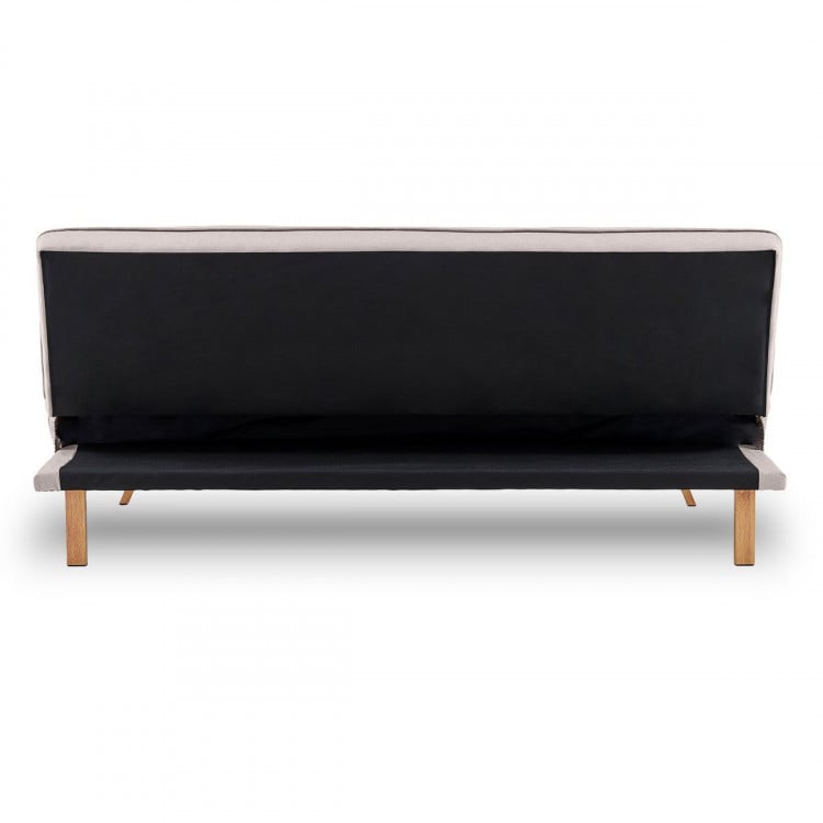 Sarantino 3 Seater Modular Linen Fabric Sofa Bed Couch Futon - Beige image 7
