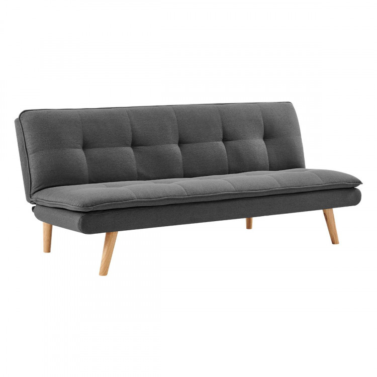 Sarantino 3 Seater Linen Sofa Bed Couch Lounge Futon - Dark Grey image 6