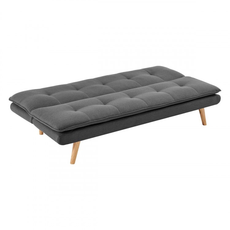 Sarantino 3 Seater Linen Sofa Bed Couch Lounge Futon - Dark Grey image 7