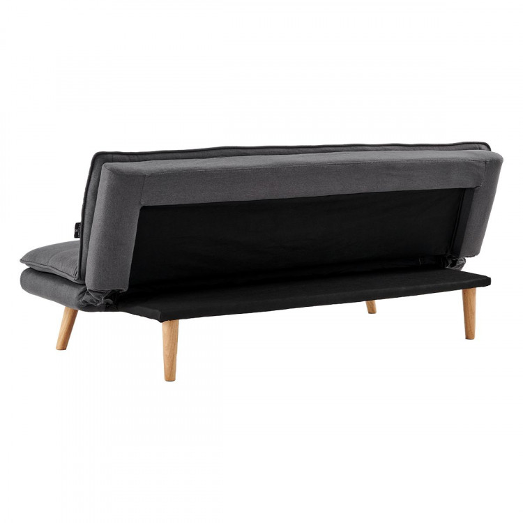Sarantino 3 Seater Linen Sofa Bed Couch Lounge Futon - Dark Grey image 8
