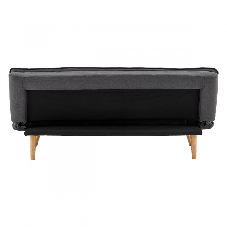 Sarantino 3 Seater Linen Sofa Bed Couch Lounge Futon - Dark Grey image 9