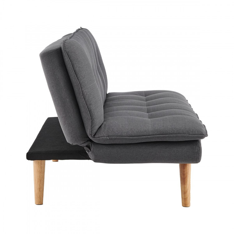 Sarantino 3 Seater Linen Sofa Bed Couch Lounge Futon - Dark Grey image 5