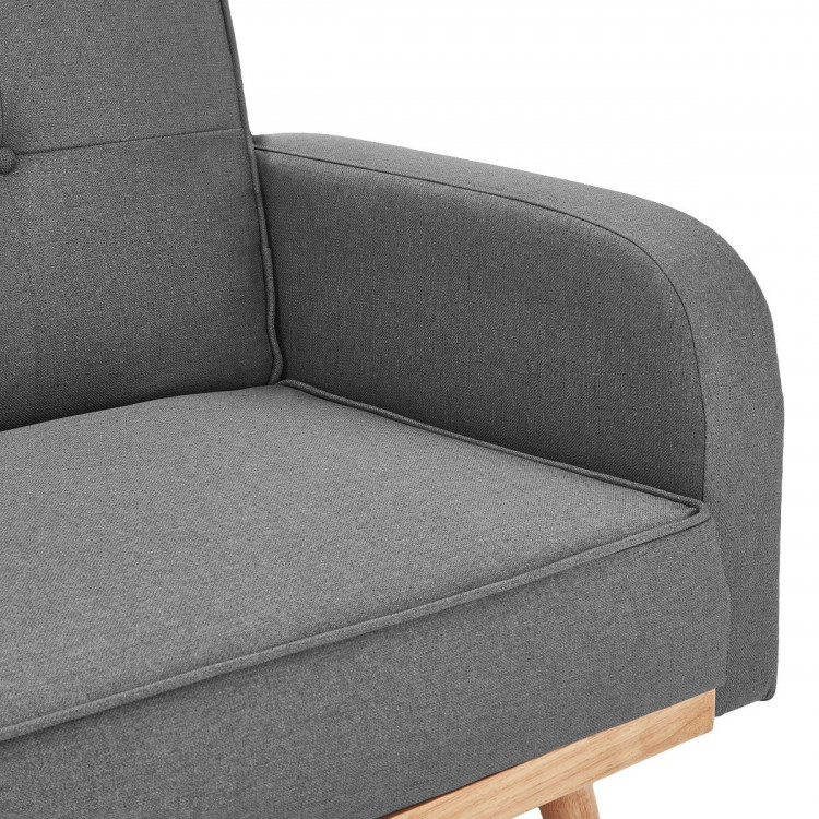 Sarantino 3-Seater Wood Corner Sofa Bed Lounge Chaise Couch Dark Grey image 12