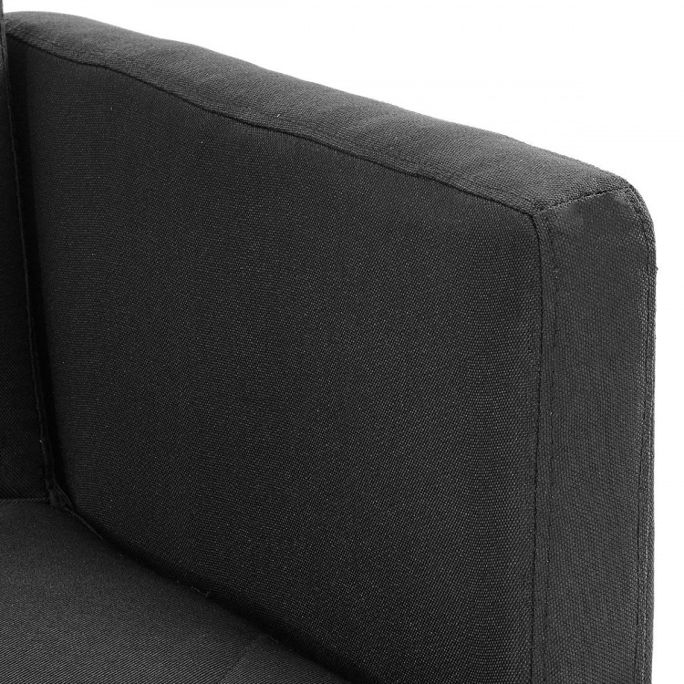 Sarantino 3 Seater Modular Linen Fabric Sofa Bed Couch Armrest Black image 12