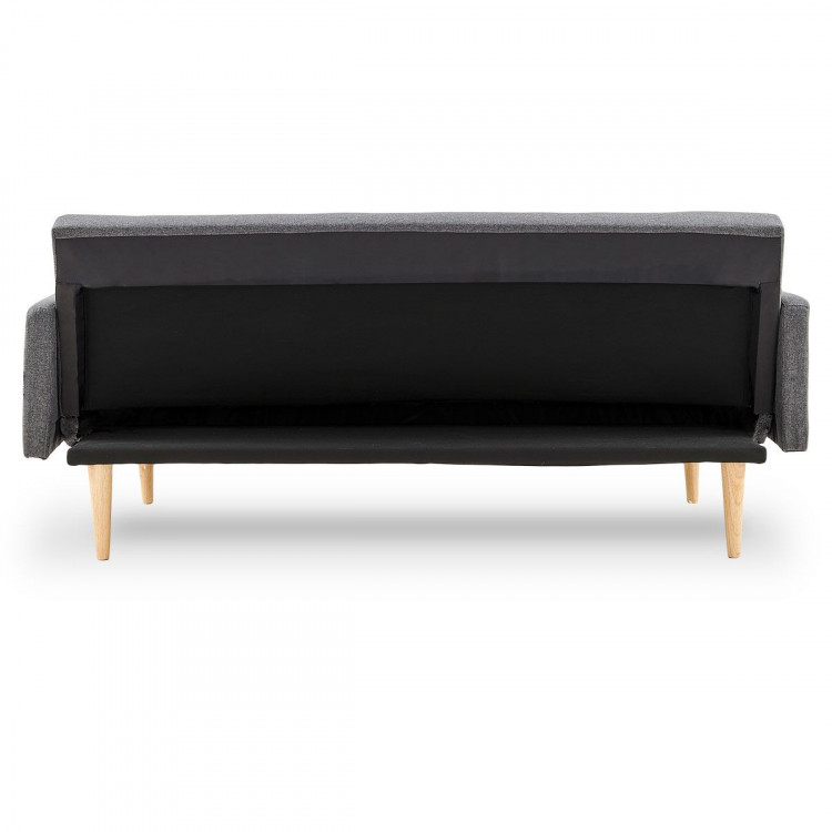 Sarantino 3 Seater Modular Linen Fabric Sofa Bed Couch Dark Grey image 7