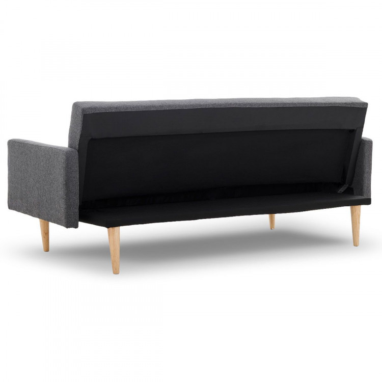 Sarantino 3 Seater Modular Linen Fabric Sofa Bed Couch Dark Grey image 8